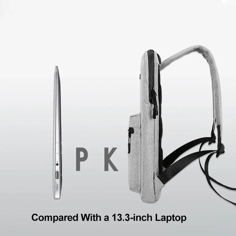 Zaino minimalista per borsa da uomo per Laptop da 13 "14" borsa da lavoro multiuso per donna e uomo borsa da lavoro per Computer di moda Casual sottile impermeabile - immagine 2