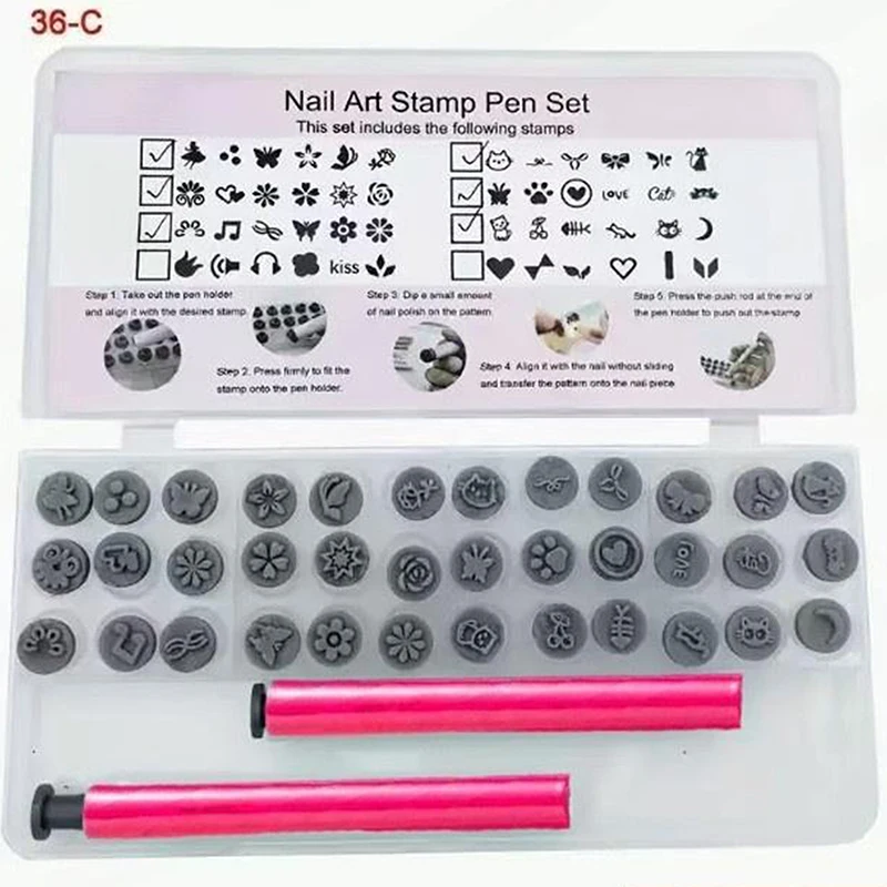 Nail Art Stamp Pen Set for Creative Designs – Graffiti & Flower Dotting Tools Collection