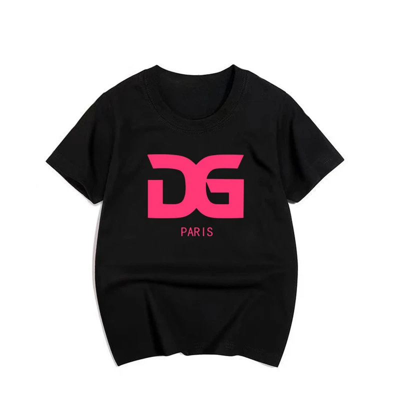thumbnail image 1 of Camiseta de algodón para niños, camiseta de moda con estampado de letras para niñas y niños, camisetas de manga corta con cuello redondo para bebés, ropa para niños, 1 of 5