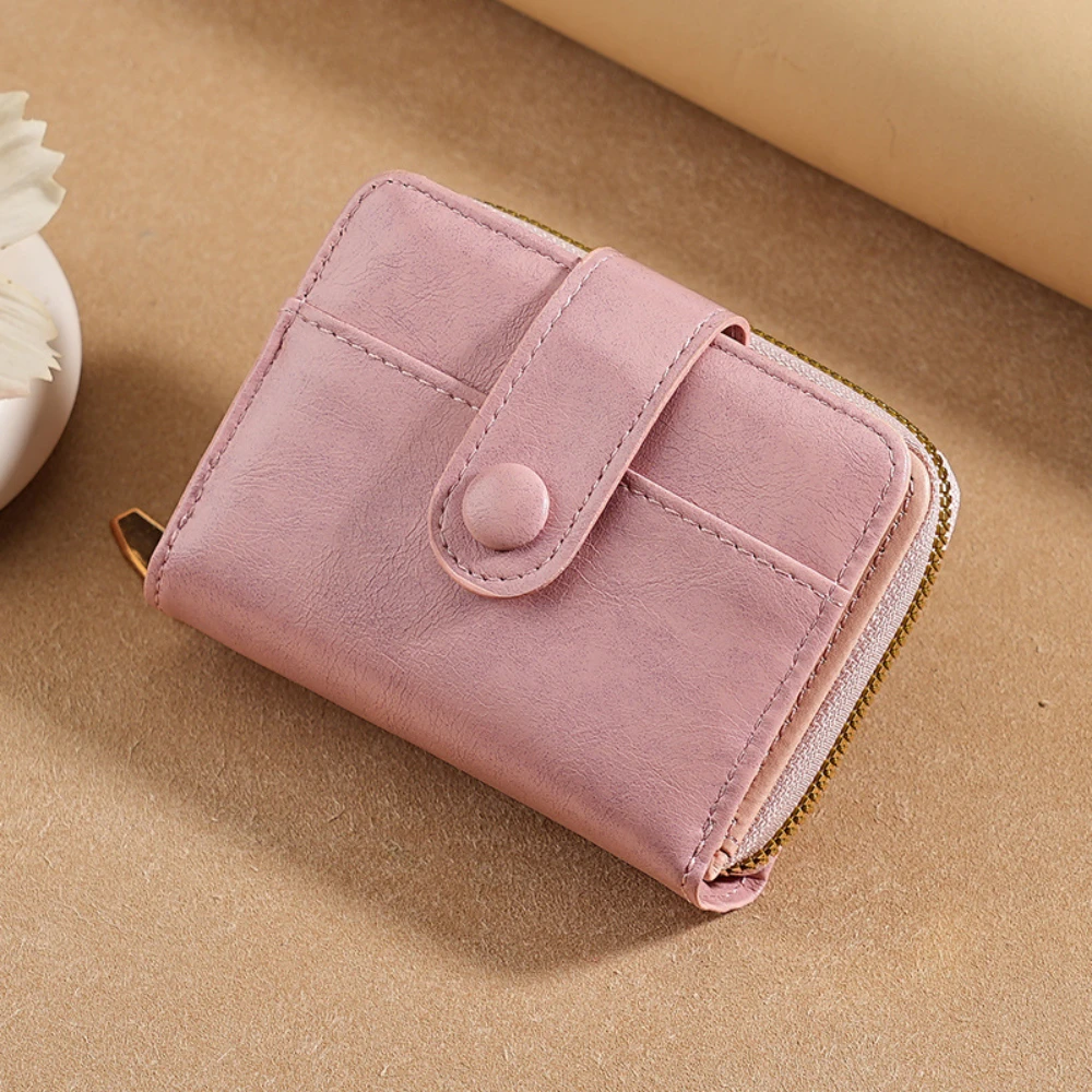 Women Wallet 2025 High Quality PU Leather Female Coin Purse Mini Hasp Card Holder Short Wallets Slim Small Purse Zipper Fashion