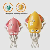 Jouets de calmar dansant électronique avec lumière et musique, calmar plat couché à Induction amusant, développement interactif pour tout-petits, cadeaux pour le ventre 5