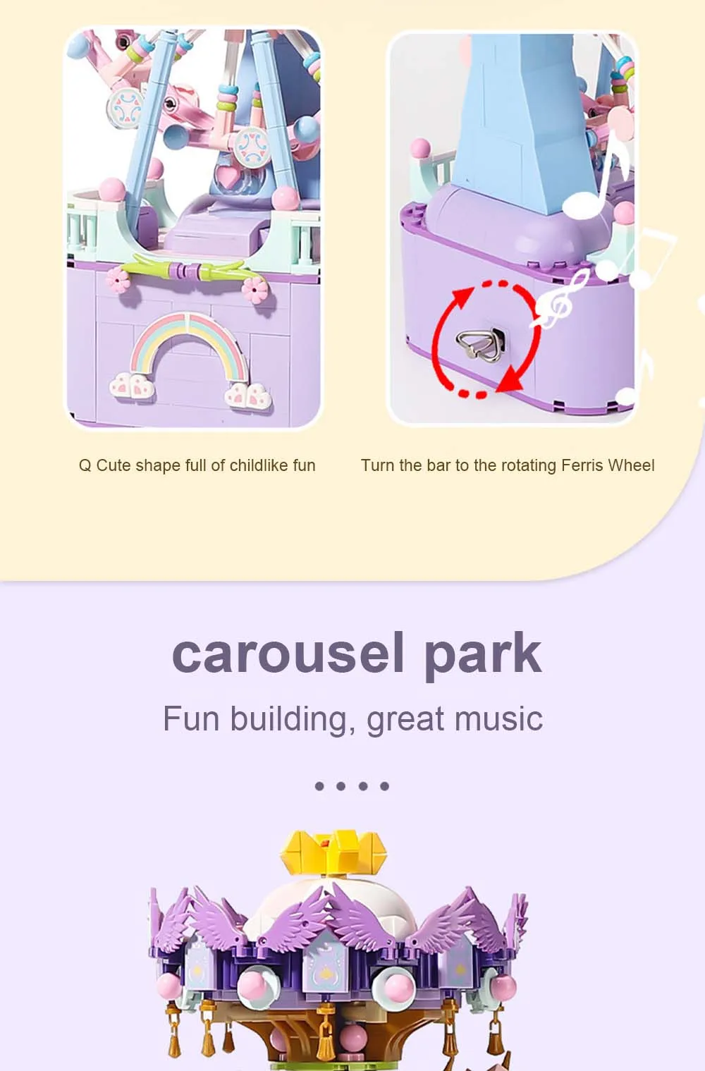 710 sztuk DIY diabelski młyn klocki montaż karuzela obrotowa pozytywka Mini klocki Model miasto prezent dla dzieci 10 S720c9e3d2d984edd9f2cfc896cc56aa4S 710 sztuk DIY diabelski młyn klocki montaż karuzela obrotowa pozytywka Mini klocki Model miasto prezent dla dzieci