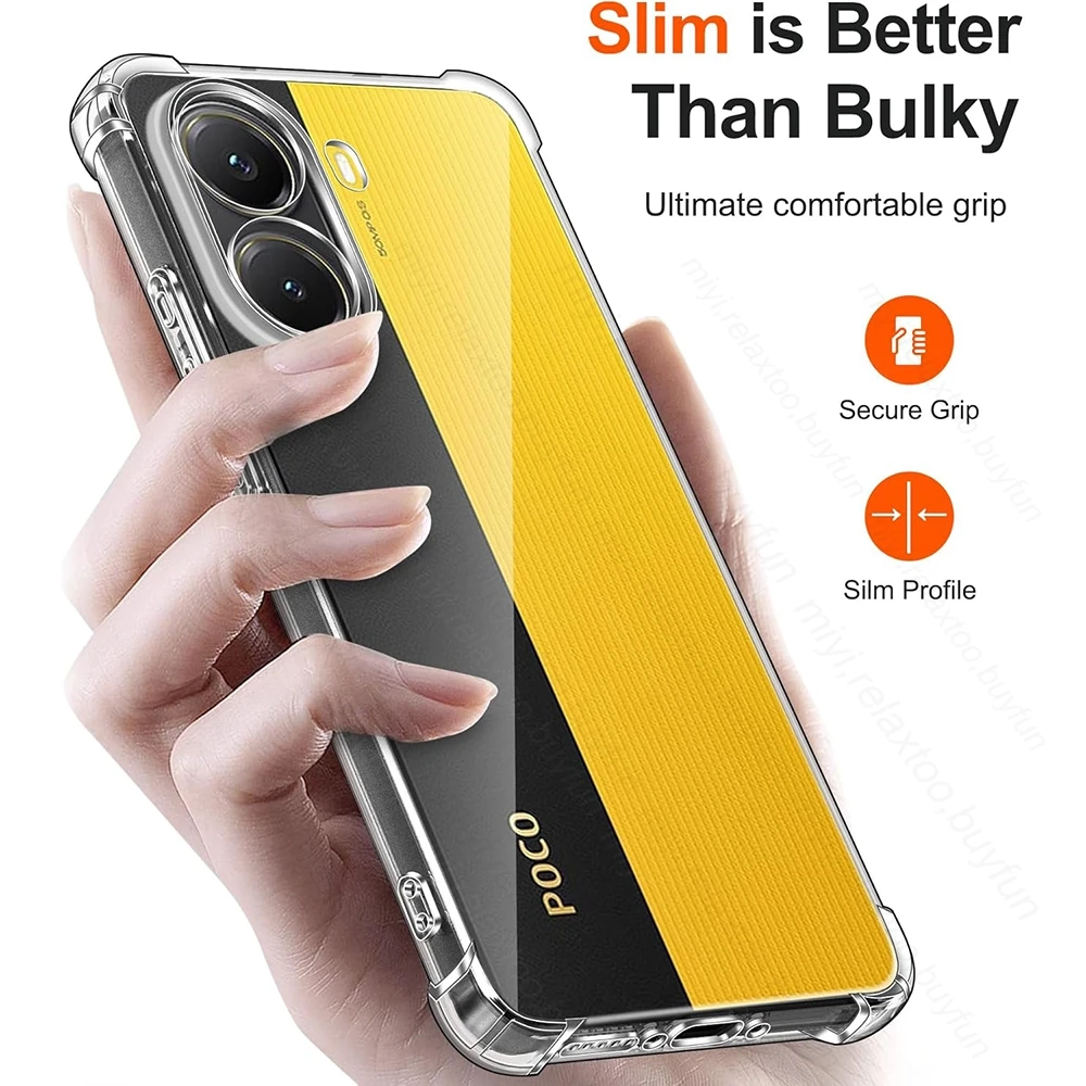 Shockproof Clear Silicone Case - Transparent, Thin, and Soft Back Cover