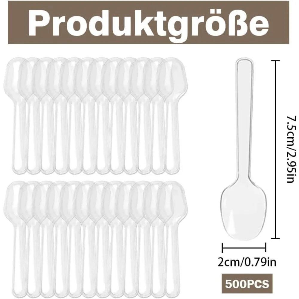 Transparent Plastic Spoons A Set of 50-cake Spoons-dessert Spoons-party Utensils-Reusable-Used for Weddings, Festivals,etc