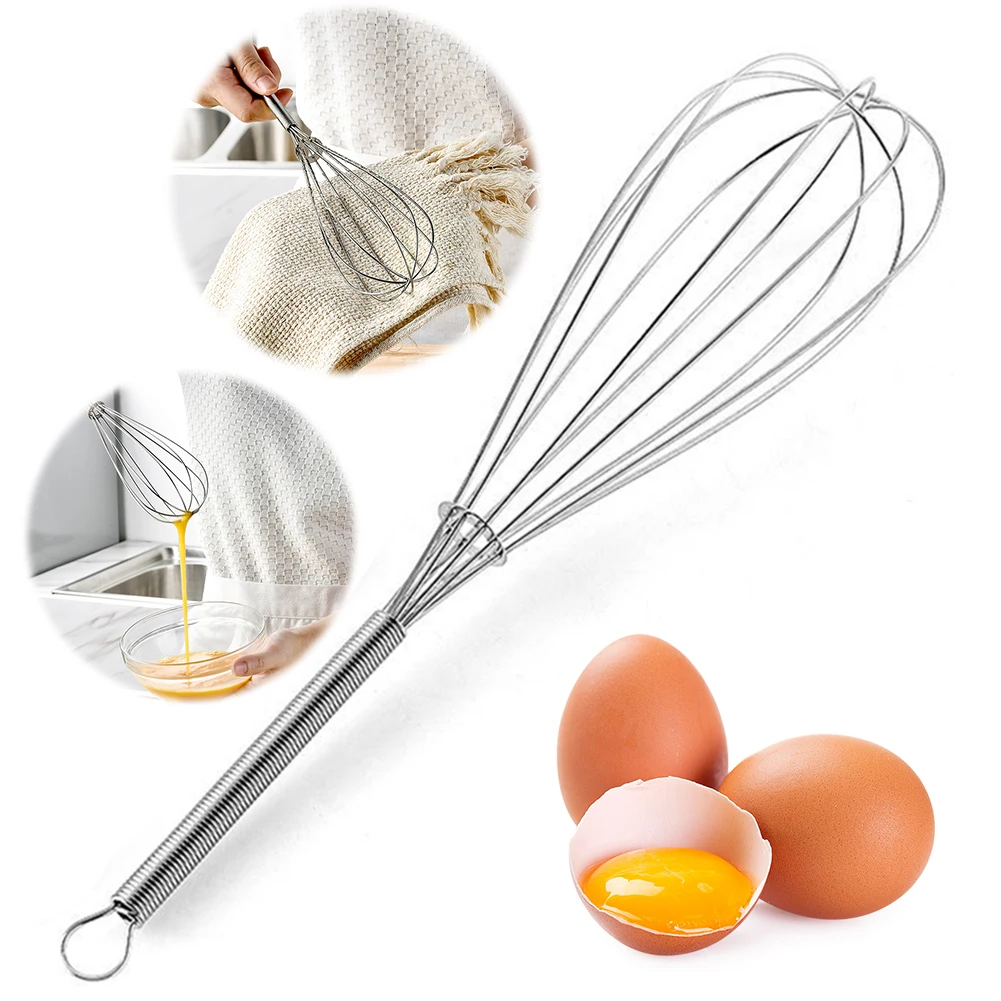 Balloon wire whisk ball whisk wire whisk Manual Kitchen Whisk Stainless Steel Hand Mixer Cream Egg Stirrer for Mixing Whisking Beating Stirring