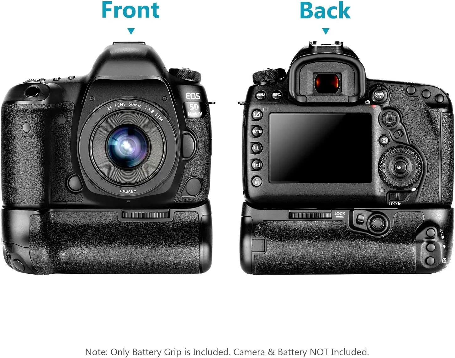 Neewer Battery Grip Compatible with Canon 5D Mark IV Camera, Replacement BG-E20 Battery Grip, Work with LP-E6 LP-E6N Batteries