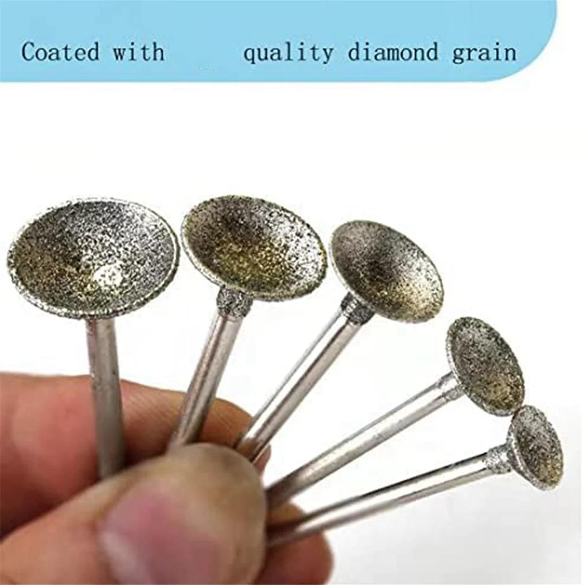 Bowl Shape Diamond Grinding Burr Fits for Rotary Tool Includes for Dremel with 2.35mm Shank 12pcs