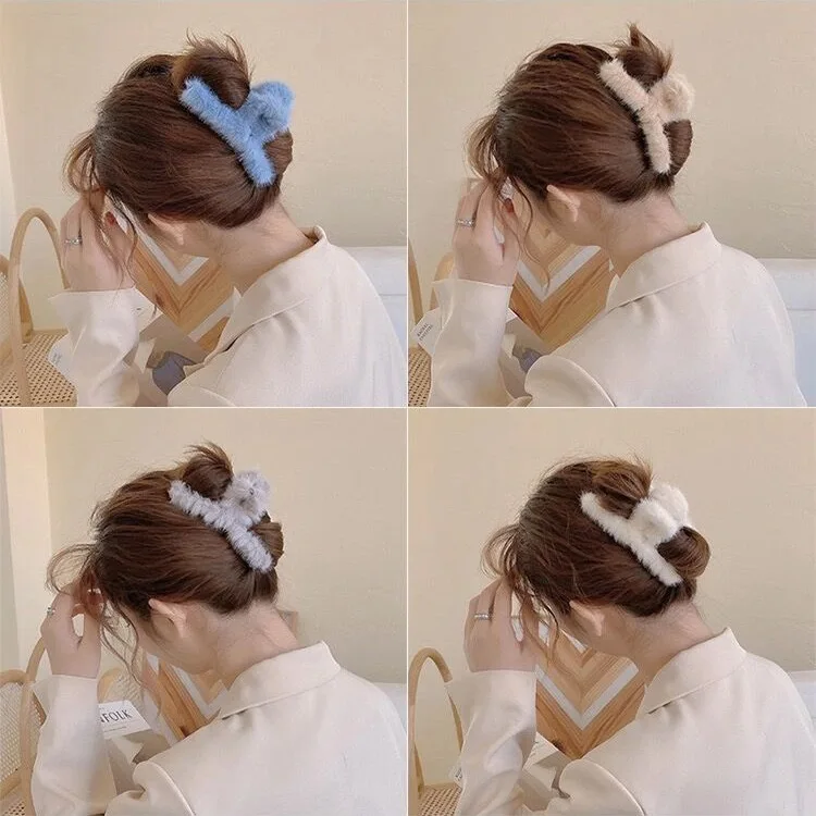 Plush Autumn & Winter Hair Clip - Sweet & Gentle Fashion Accessory