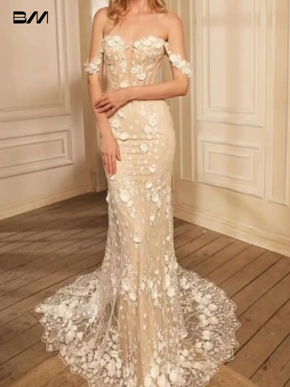 

Elegant Off the Shoulder Evening Dresses Sweetheart Neck Bridal Gown Graceful Floor-length Bride Dresses Vestido De Novia