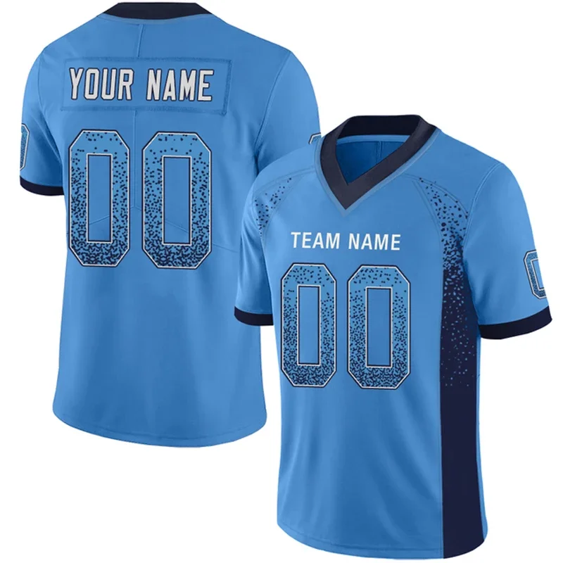 FashionBlueSeriesCustomizedFootballJerseyPersonlizedPrintand