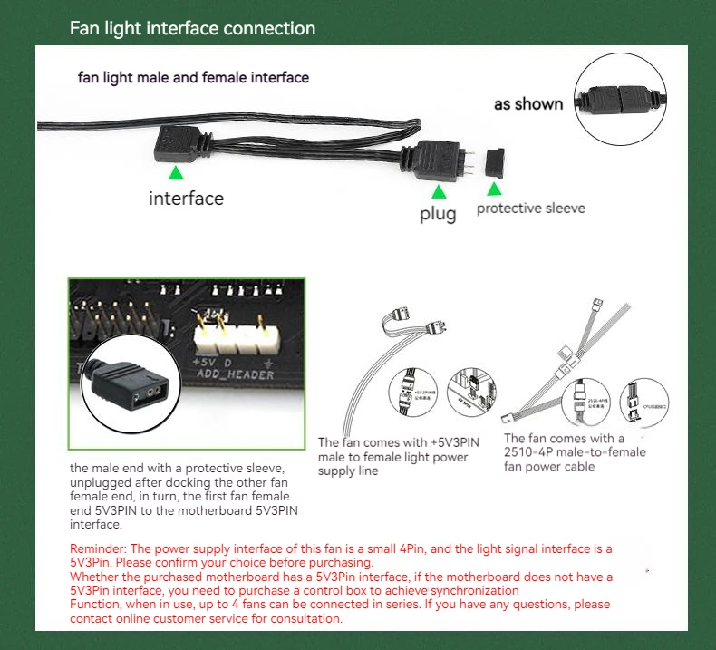 TEUCER JM Series Fan Power Cable Suitable for TEUCER JM-1 and JM-5 PC Fans.