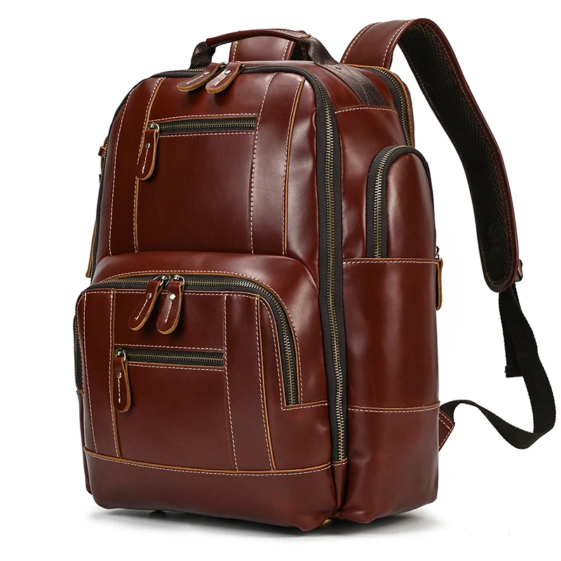 Leather Backpack Made Of Genuine Leather - Backpack In Black