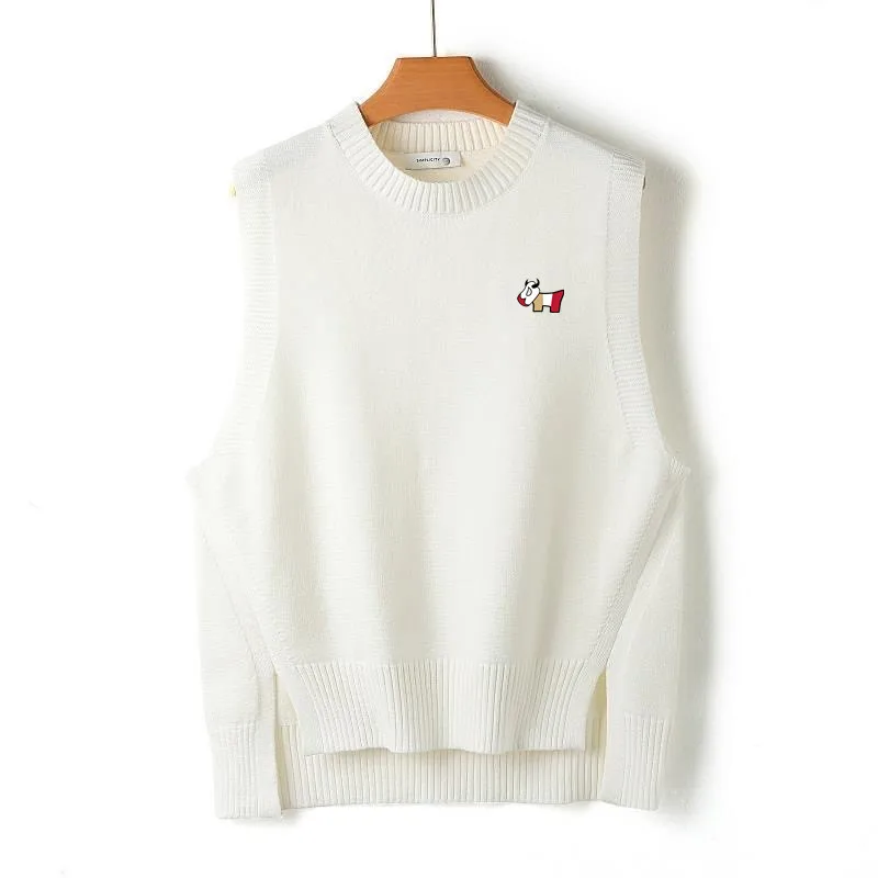 Golf Knit Autumn Golf Wear Men Vest Fashion Round Neck Knit Vest Men's Apparel