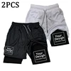 New Custom Compression Shorts Men Gym Athletic Pants Your Logo Fitness Personalized Double Layer Quick Dry 2 In 1 Sports Shorts 3