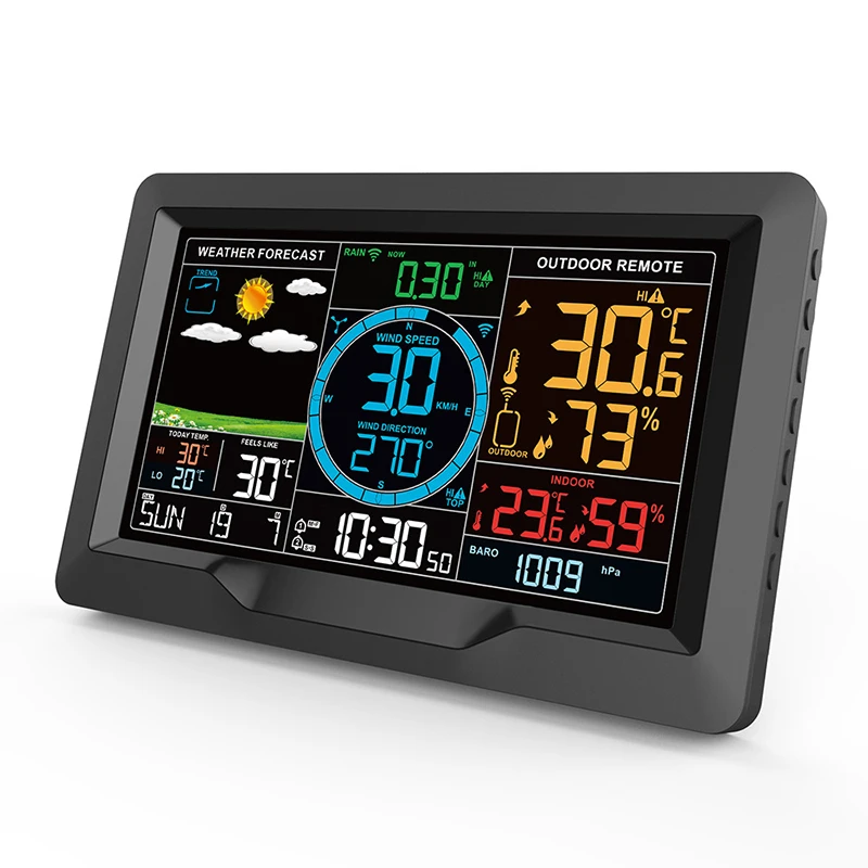 Professional Wireless Weather Station Weather Forecast Wind Speed Barometric Station Clock Rain Gauge Outdoor Sensor