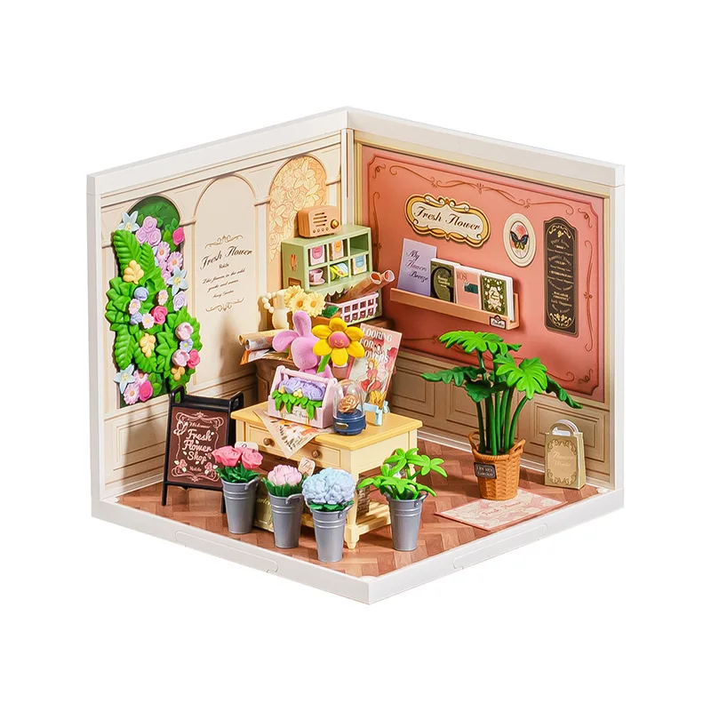 Robotime Rolife Super Creator Series Dollhouse Building Blocks Home decor Creative Gift for Kids Adults Fresh Flower Shop