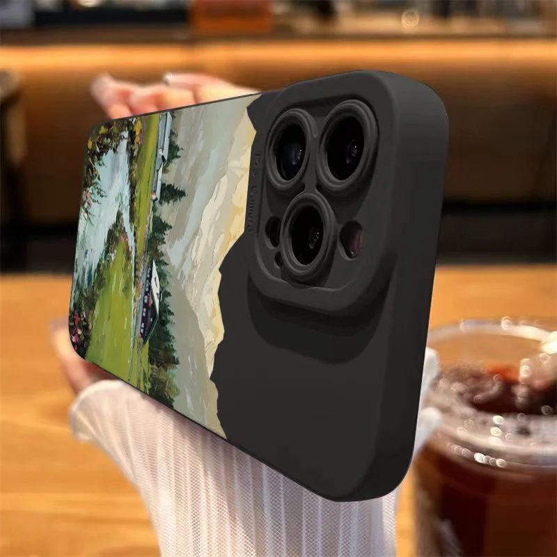 Rural Scenery Painting Shockproof Silicone Case - Soft Protective Cover