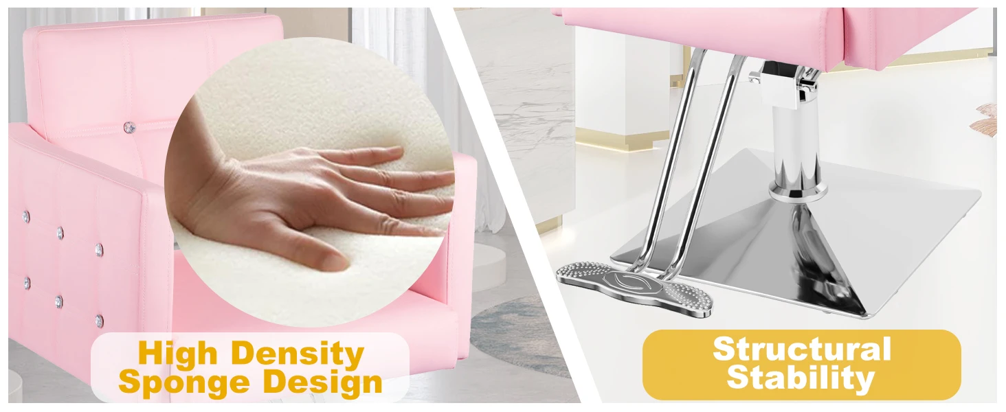 Description Picture 4 of itemPink Salon for ,Barber Chari Hair ,Stylist Chair with Heavy Duty Hydraulic Pump,360 Degrees Swivel,Beauty