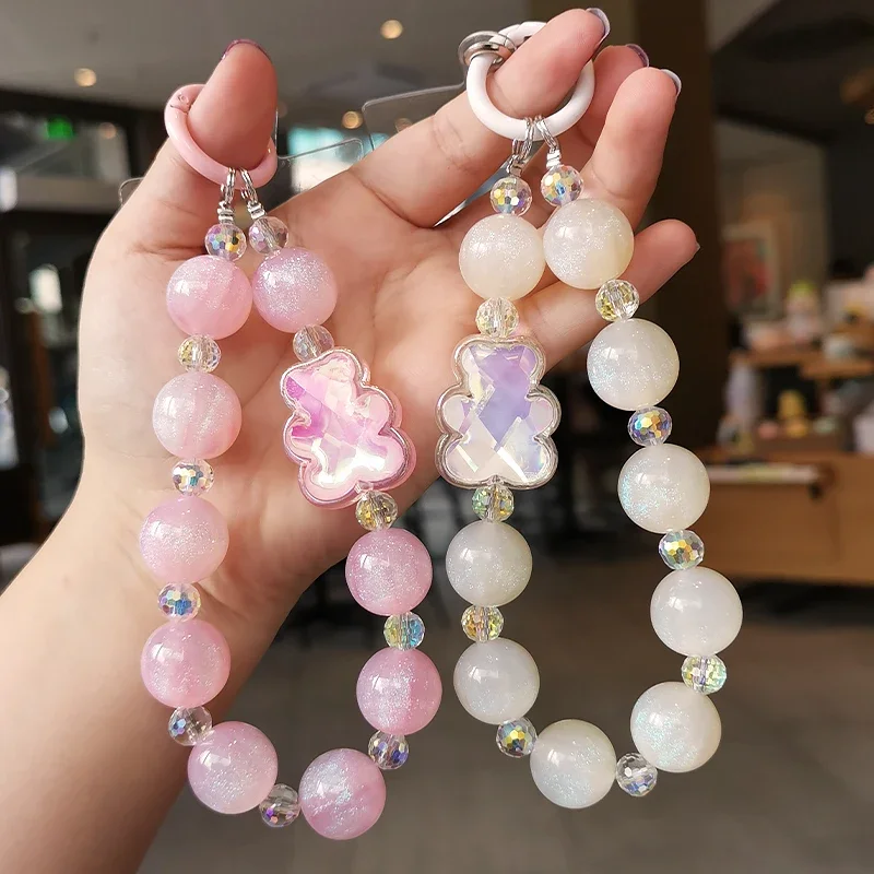 Corda Per Cellulare Con Orso Rosa E Cristalli - Anti-Smarrimento - Foto 11