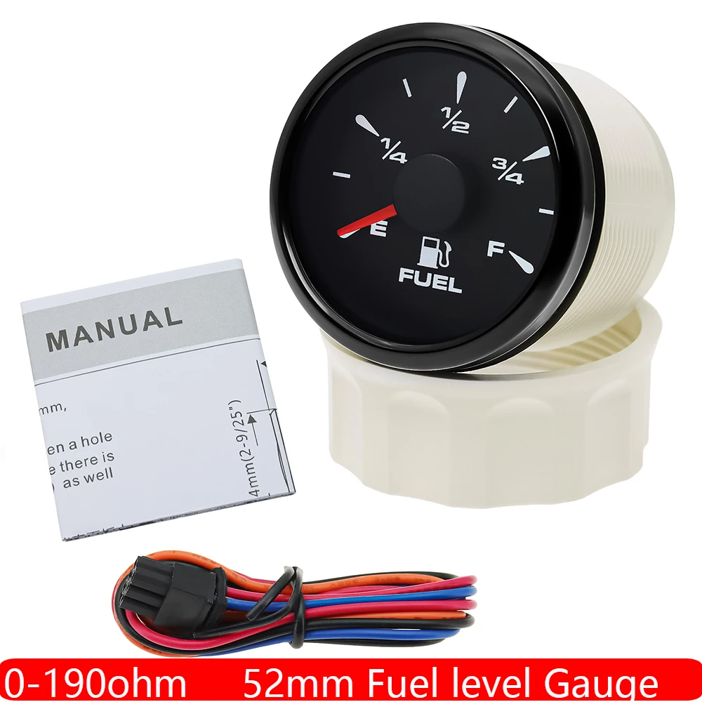 Indicatore Livello Carburante Digitale KAOLALI 52mm - Display LED, 0-190 Ohm, Per Auto, Moto, Barche