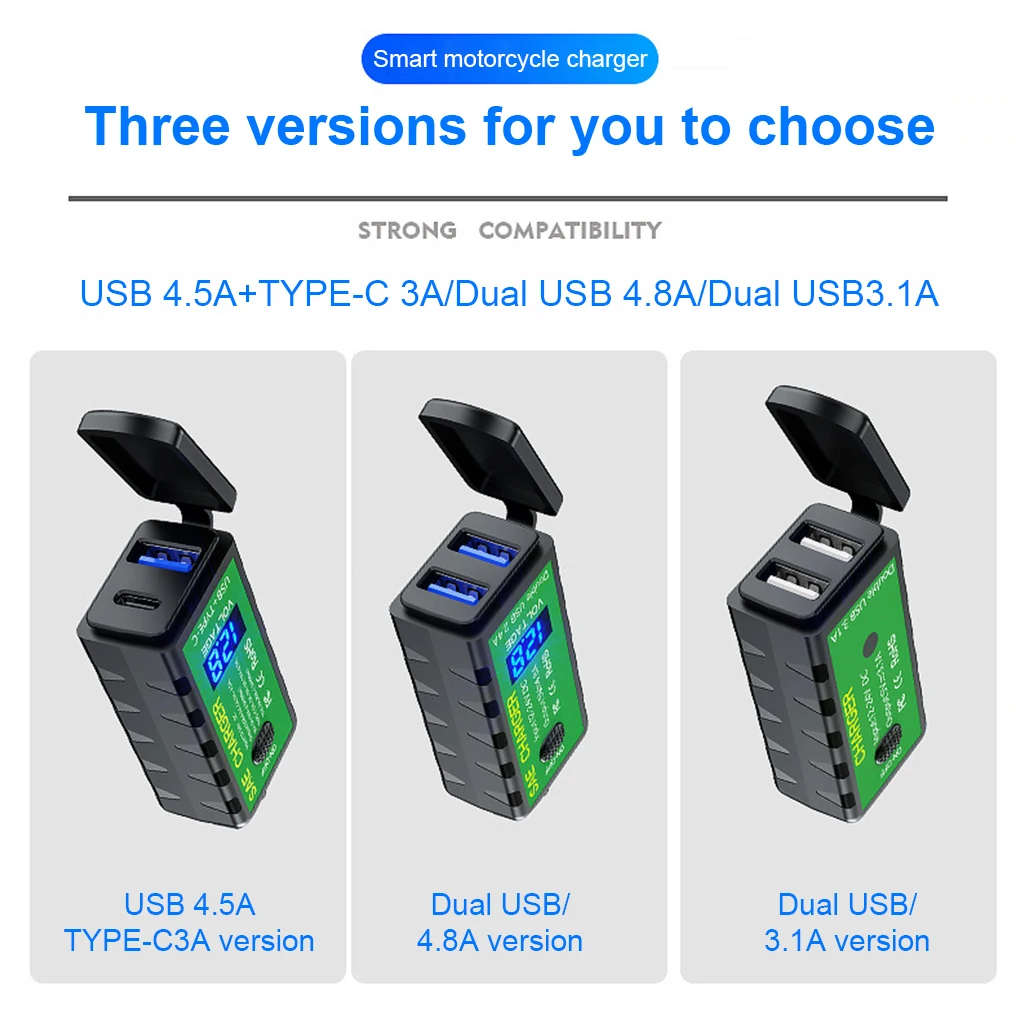 

USB Motorcycle Charger Fast Charging Adapter Biking Mobile Phone M2-A