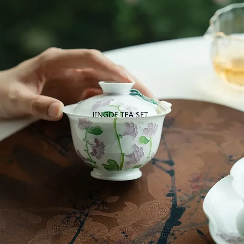 1 ceramic handmade orchid tea pot Chinese classic lid bowl household kung fu tea set