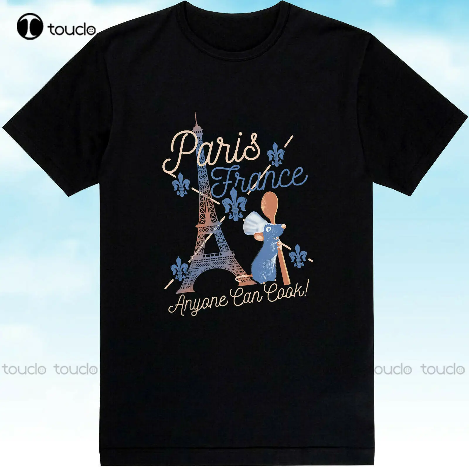 Ratatouille Remy Paris France T-Shirt Tee Shirt T Shirt Print Printer Custom Aldult Teen Unisex Digital Printing Tee Shirts Nuovo