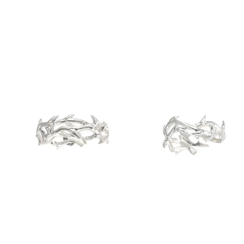 Silver Ring Personality Hollow Branches Adjustable Men Index Finger Accessories 925 Sterling Silver Male Jewelry