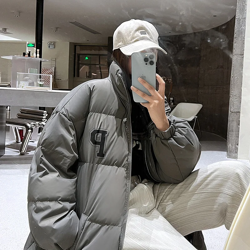 Women's Coat Long Straight Casual Parkas 2024 New Korean Loose Mid-Length Zipper Down Padded Jacket Thick Warm Female Outerwear