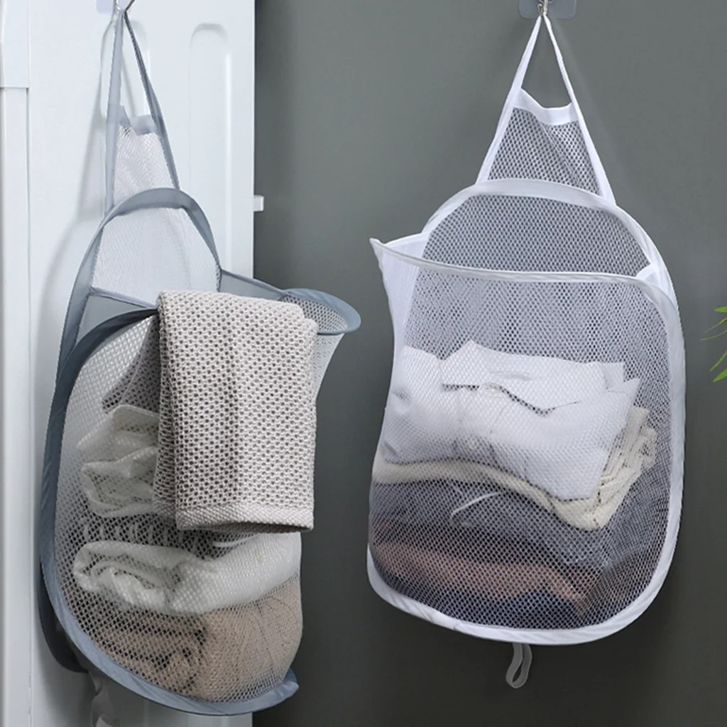 Folding Dirty Clothes Laundry Basket Organizer Kids Toy Storage Basket Wall Hanging Large Capacity Bathroom Clothes Frame Bucket