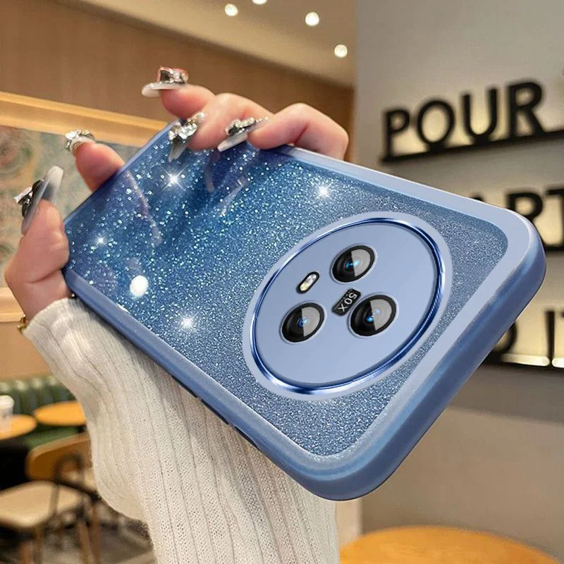 Gradient Fir Glitter Silikon Réckcover fir Magic 5 Hülle Honor Magic5 Pro Bumper_voghion.com