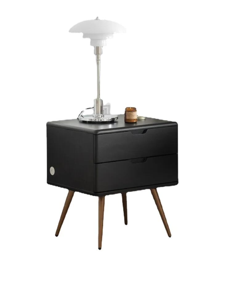 

Hxl Creme Cassis G. B Bedside Table Cherrywood Solid Wood Black Bedroom Small Bedside