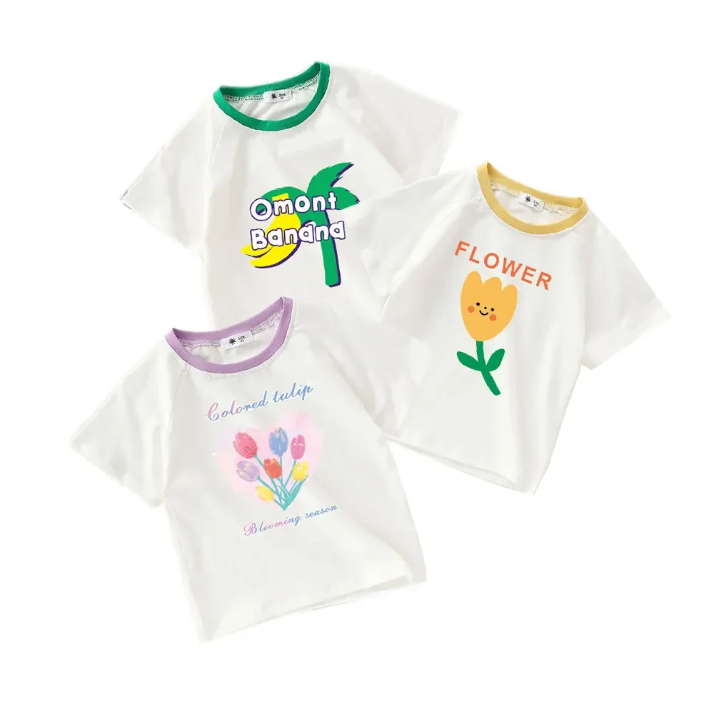

Boys and Girls Short-sleeved T-shirt Summer New Children's Fashionable Printed Cartoon Top Trendy
