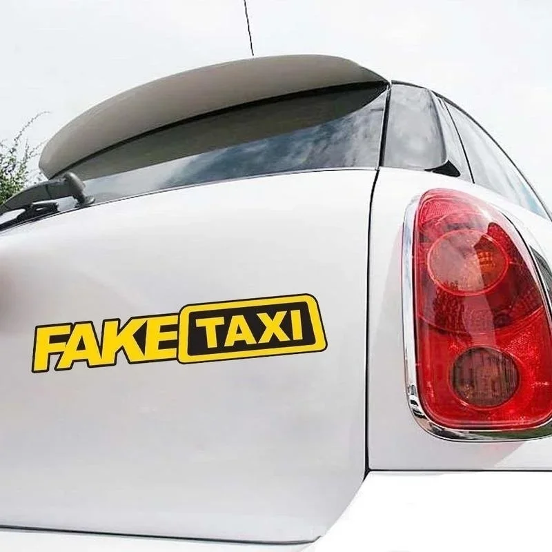 1Pcs Fake Taxi Sticker Funny Car Window Stickers Creative and Personalized Creative Patterns Car Glass Decoration Accessories