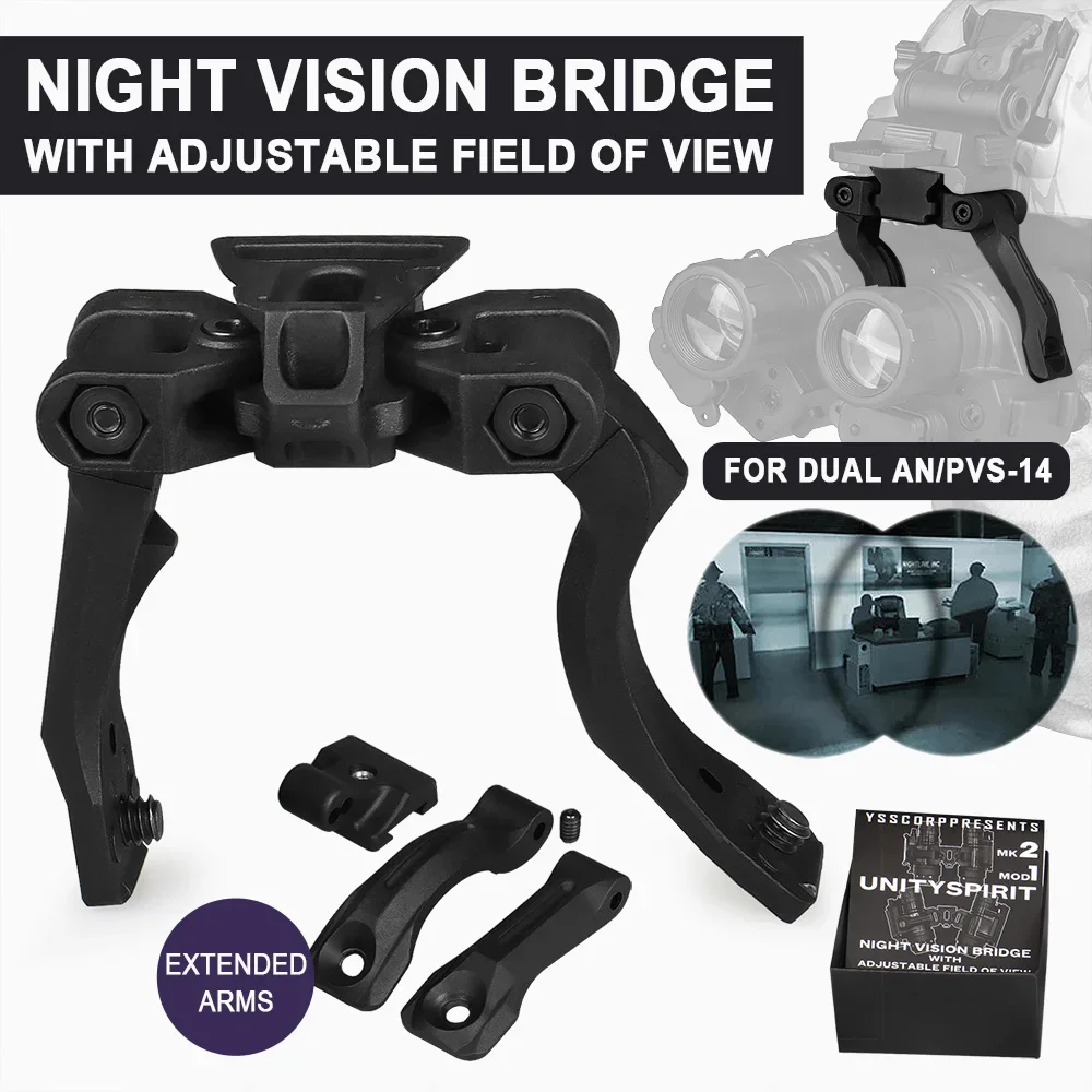 PVS14 Dual Bridge Mount-Quick Detach Night Vision Goggle Adapter for Military & Hunting Compatible with PVS14 nvg bracket