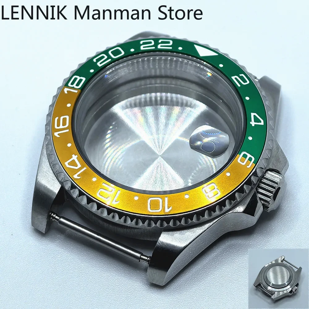 40mm Black PVD Watch Case with Transparent Back Glass