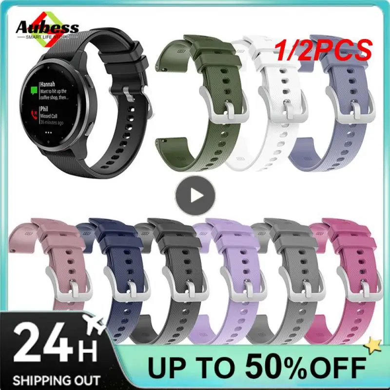 1/2 Pz 18Mm Cinturino Per Orologio Per Garmin Venu Vivoactive 3S Cinturino Con Fibbia In Silicone Per Orologio Di Ricambio Garmin Vivoactive 4S