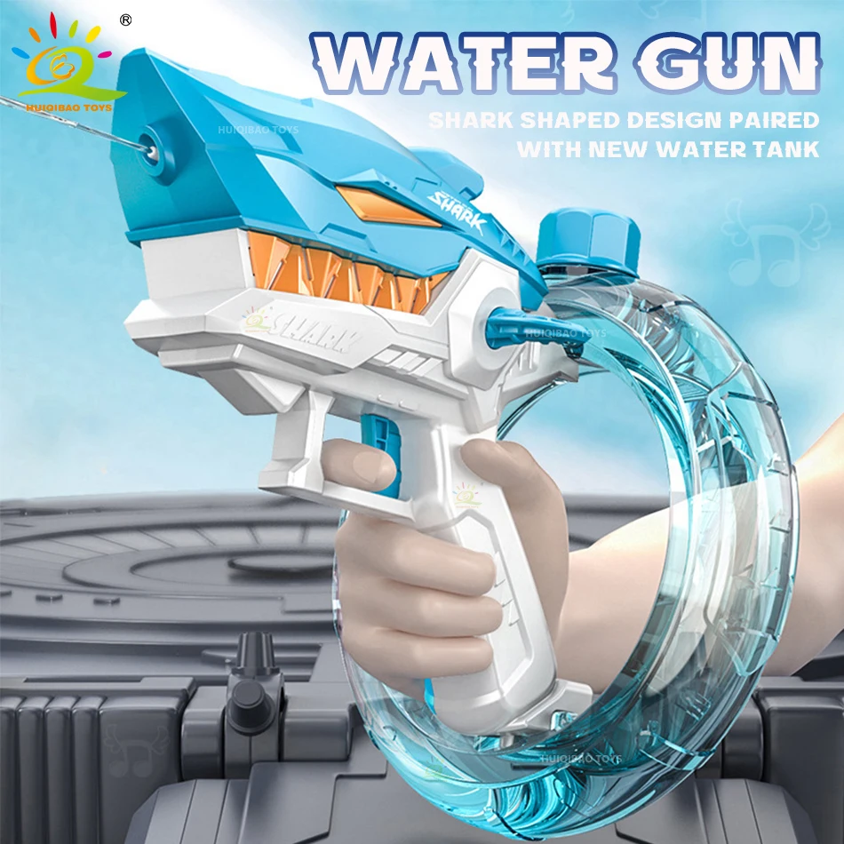 Summer Electric Automatic Shark Water Gun Cannon Portable Children's Beach Outdoor Fight Fantasy Shooting Game Toys for Kid Gift 6