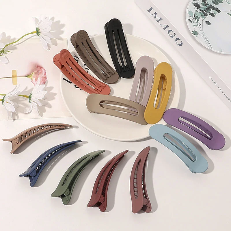 shein hair accessories Korean Frosted Large Hair Clips For Women Girl Hair Accesories Fashion Color Solid Acrylic Hairpins Toothed Non-slip BB Barrette head scarves for women