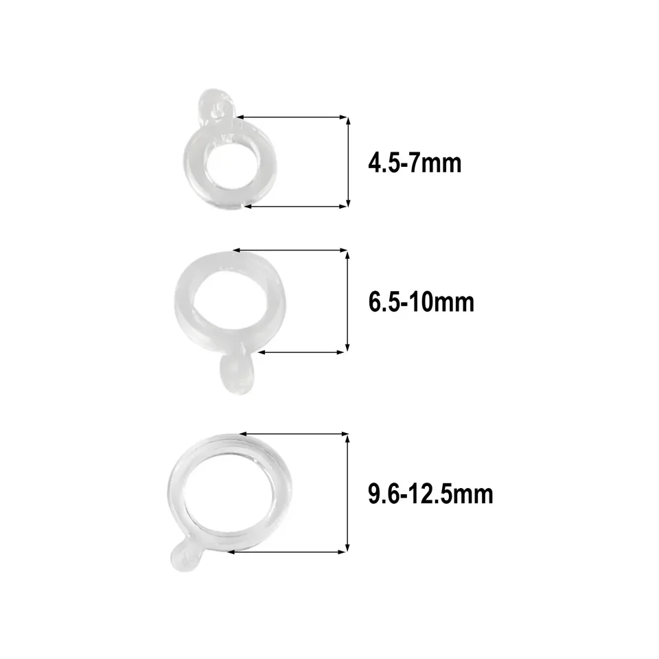Bulk Combo Mixed Clear Silicon Bait Bands 100pcs each Size