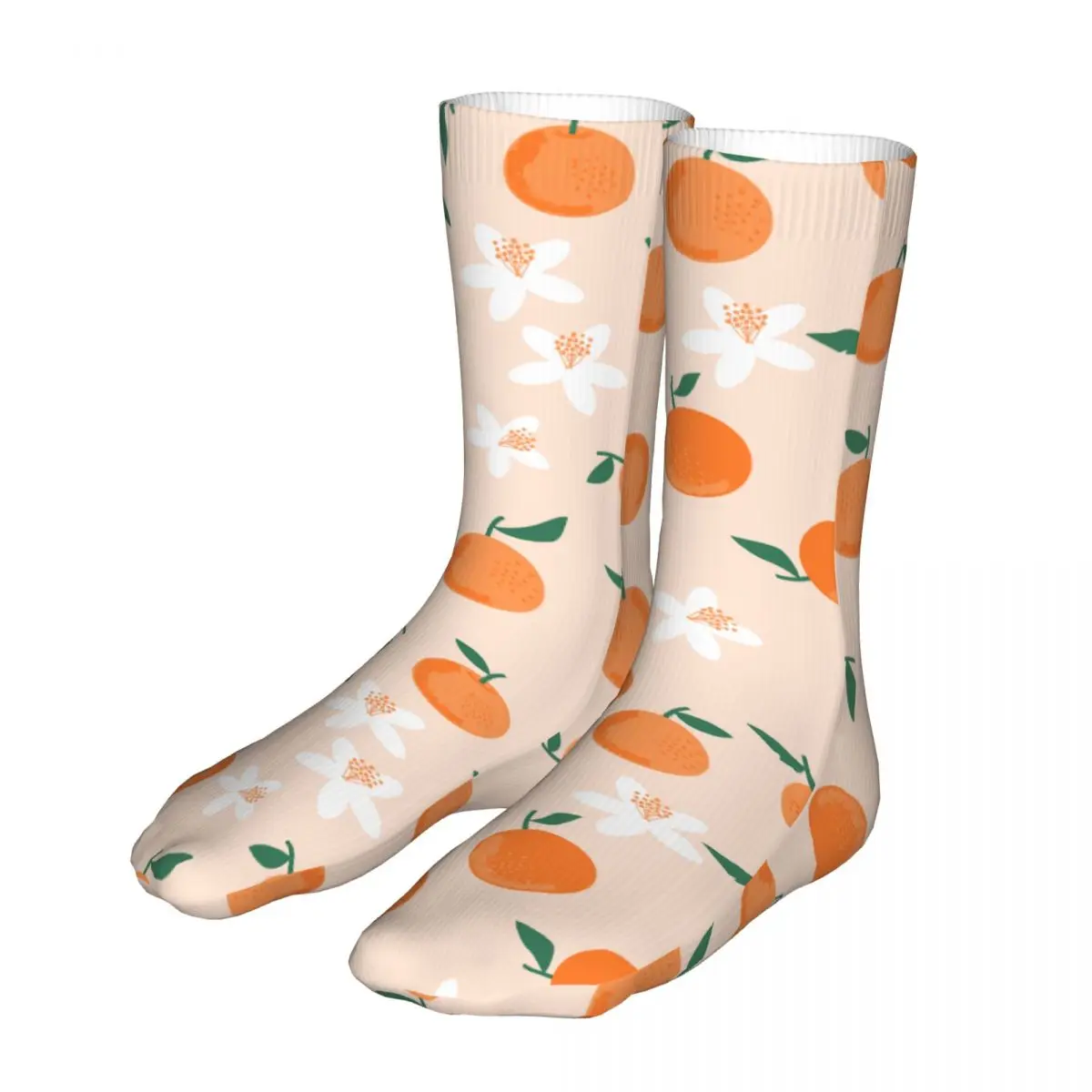 

Happy Funny Socks Male Mens Women Novelty Orange Flower Floral Socks Fruit High Quality Stockings Spring Summer Autumn Winter