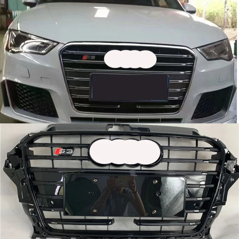 Per Audi S3 Con Acc 14, 15, 16 Griglia S3 Modificata A3 Tutto Nero, Faccia Anteriore Samurai