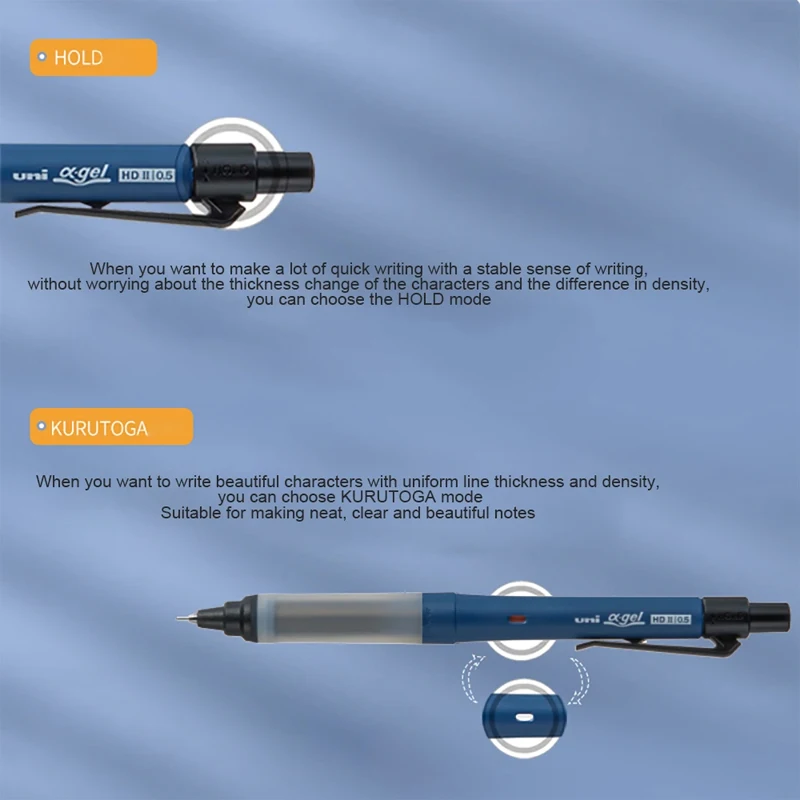 Uni Alpha-Gel 스위치 기계식 펜슬, 홀드 앤 쿠루 토가 자동 0.3, 0.5mm 부드럽고 편안한 그립 m5-1009GG 한정판, 신제품