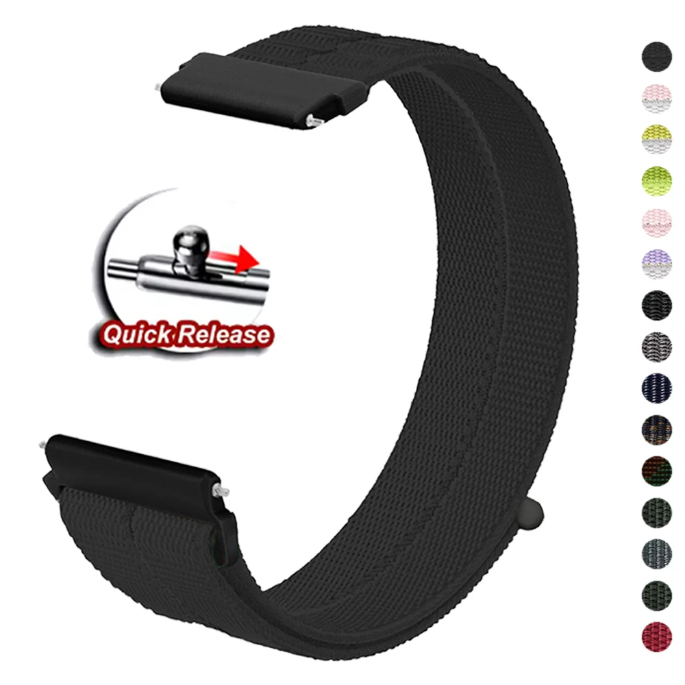 Nylon Loop Strap, Quick Adjustable Watch Band - 20mm/22mm