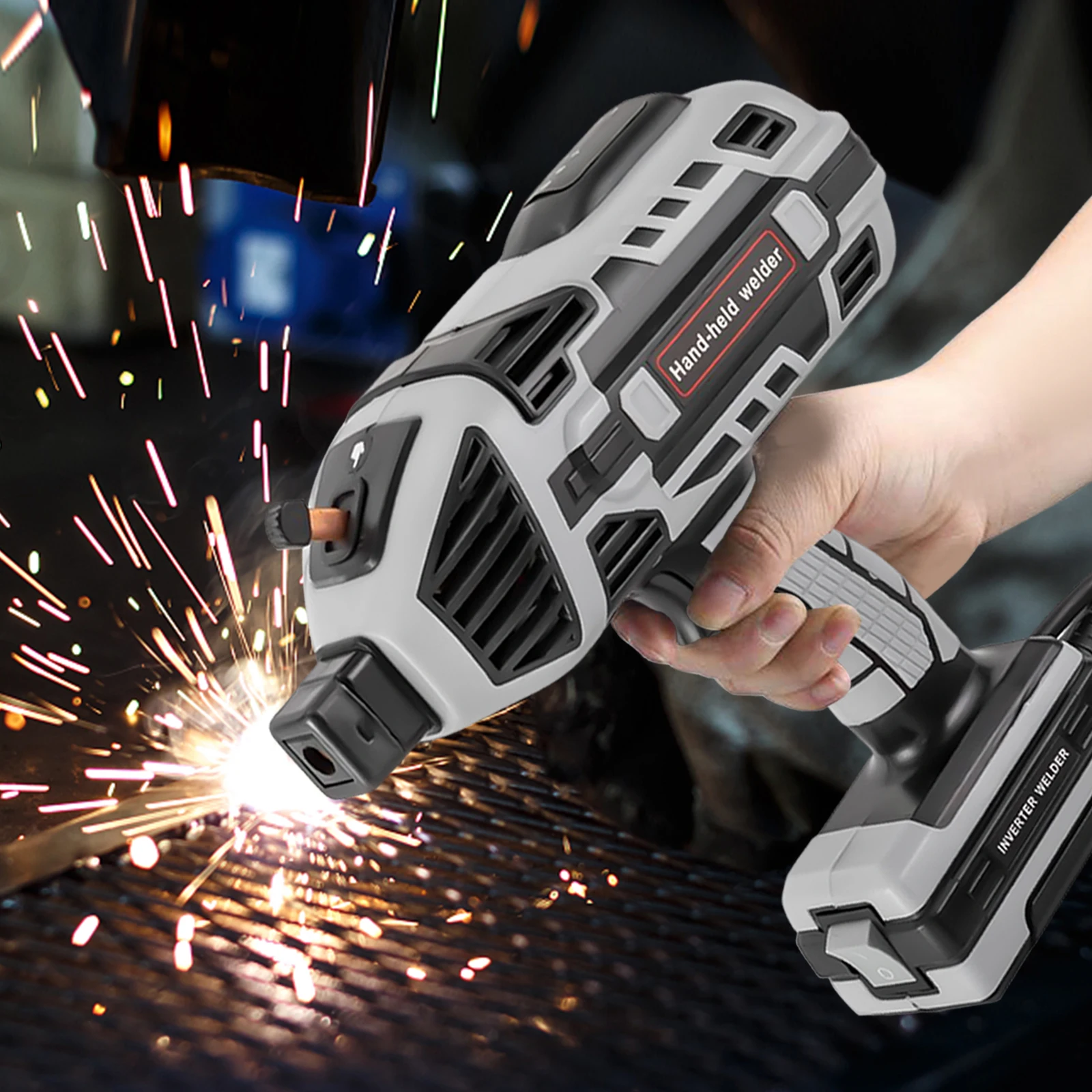Welding Machine Portable ARC Welder Machine Gun IGBT Standing Handheld Welding 6 variable current adjustment 110V