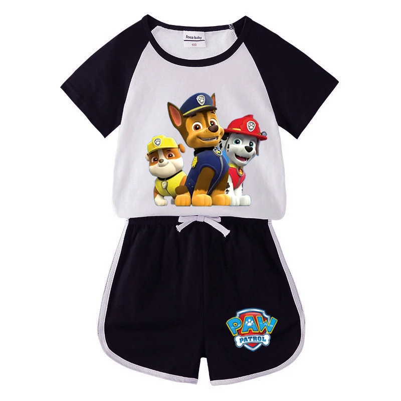 Summer Children Boy Girl PAW Patrol Clothing Sets Child T Shirts +Short Pants 2pcs Baby Girls Hello Kitty T-Shirts Shorts Set designer clothing sets