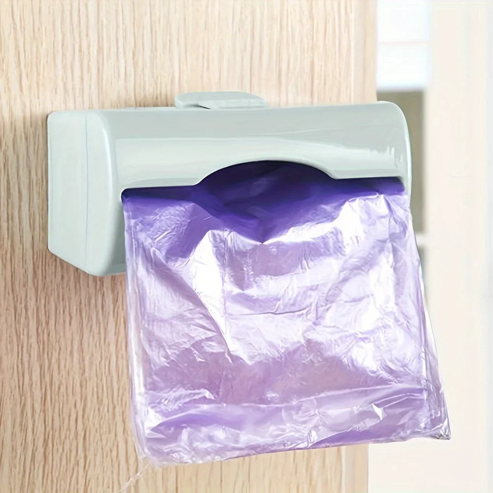 1 convenient and practical garbage bag container, storage box wall mounted kitchen plastic bag garbage dispenser