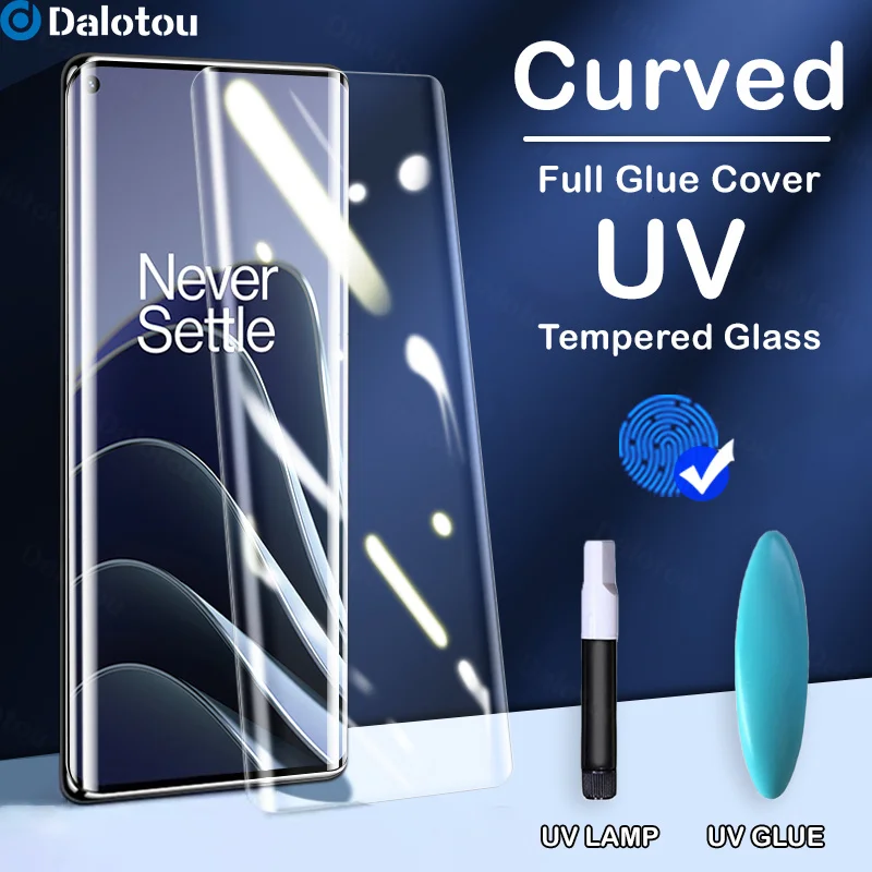 

Full Cover UV Curved Tempered Glass For OnePlus 9 10 8 7T 7 Pro Screen Protector On One Plus 10 9 8 7 7T Pro Protective Film