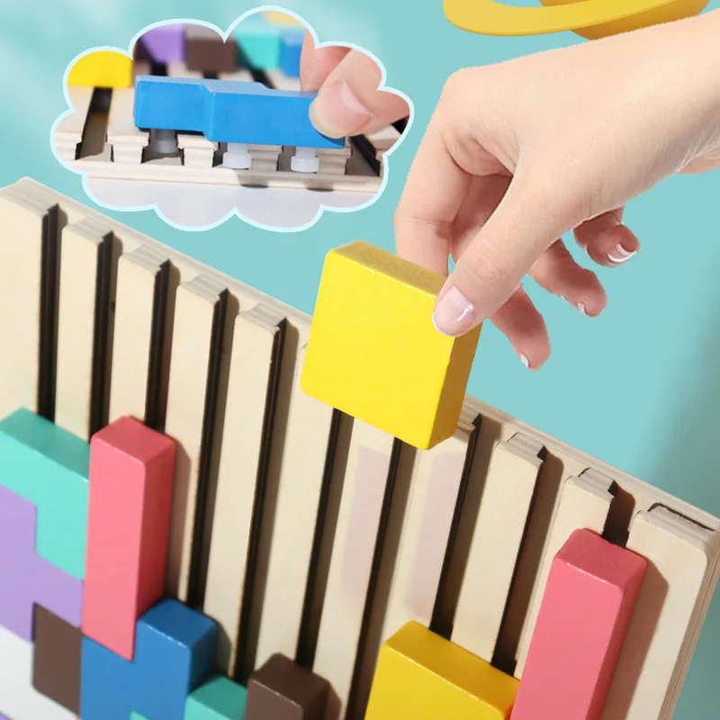 3D Wooden Block Logic Puzzle for Early Childhood Development