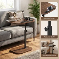 Table d'appoint en forme de C à hauteur réglable, table d'appoint étroite avec base coulissante, petite table d'appoint pour canapé pour salon, chambre et petits espaces 6